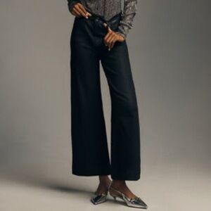 PAIGE Anessa Coated High-Rise Crop Black Denim Jeans